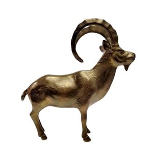 Vintage Brass Bighorn Ram  8.25" High